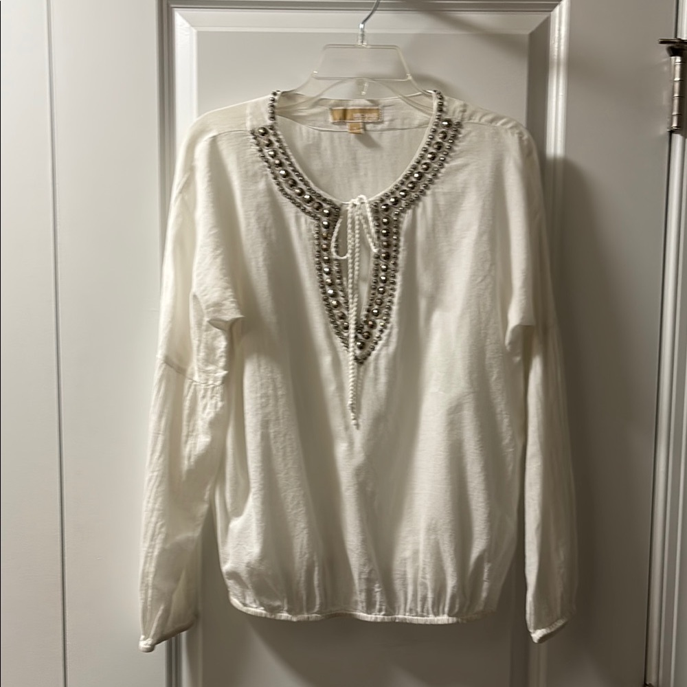 MICHAEL Michael Kors White Embellished Blouse
